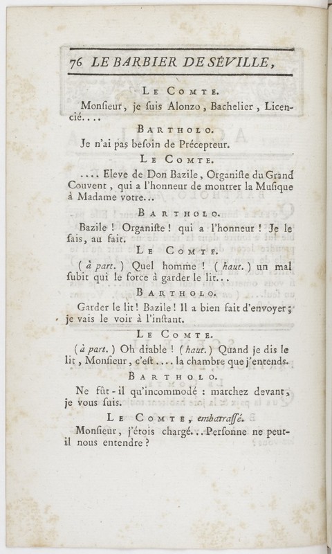 Barbier de Séville, ou la Précaution inutile (Le), comédie en quatre actes ; par M. de Beaumarchais ; représentée & tombée sur le théâtre de la Comédie Françoise aux Tuileries, le 23 de février 1775 Barbier de Séville, ou la Précaution inutile (Le), comédie en quatre actes ; par M. de Beaumarchais ; représentée & tombée sur le théâtre de la Comédie Françoise aux Tuileries, le 23 de février 1775