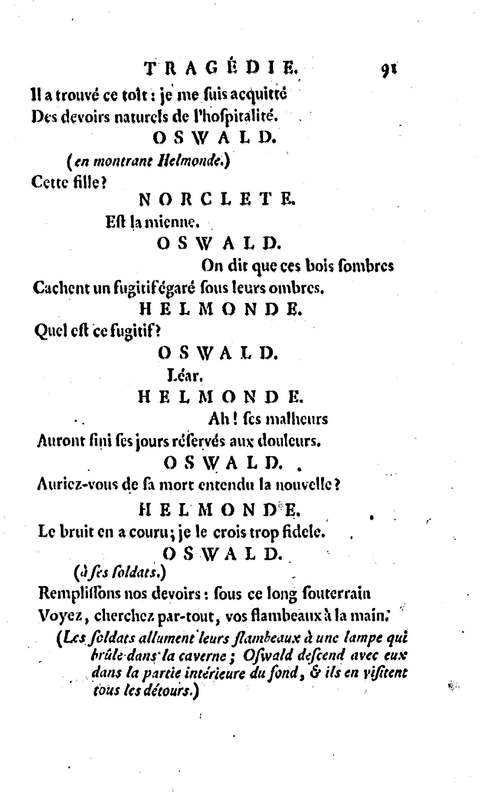 Roi Lear (Le), tragédie en cinq actes, par M. Ducis, représentée à Versailles le 16 janvier 1783 ; et à Paris, le 26 du même mois, par les Comédiens français