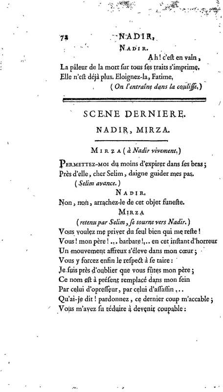 Nadir, ou Thamas-Kouli-Kan : tragédie, par M. D. B. Représentée pour la première fois, sur le Théâtre de la Nation, le 31 août 1780