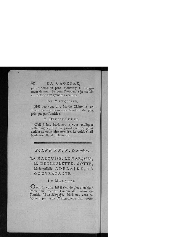 Gageure imprévue (La), comédie en prose et en un acte Gageure imprévue (La), comédie en prose et en un acte