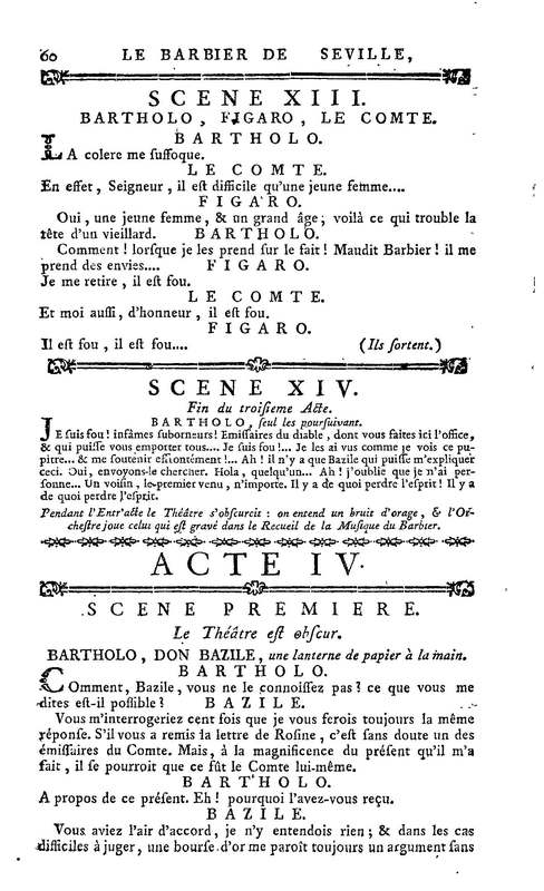 Barbier de Séville, ou la Précaution inutile (Le), comédie en quatre actes, par M. de Beaumarchais, représentée sur le théâtre de la Comédie Française le 23 février 1775 (avec une Lettre modérée sur la chute et la critique du Barbier de Séville) Barbier de Séville, ou la Précaution inutile (Le), comédie en quatre actes, par M. de Beaumarchais, représentée sur le théâtre de la Comédie Française le 23 février 1775 (avec une Lettre modérée sur la chute et la critique du Barbier de Séville)