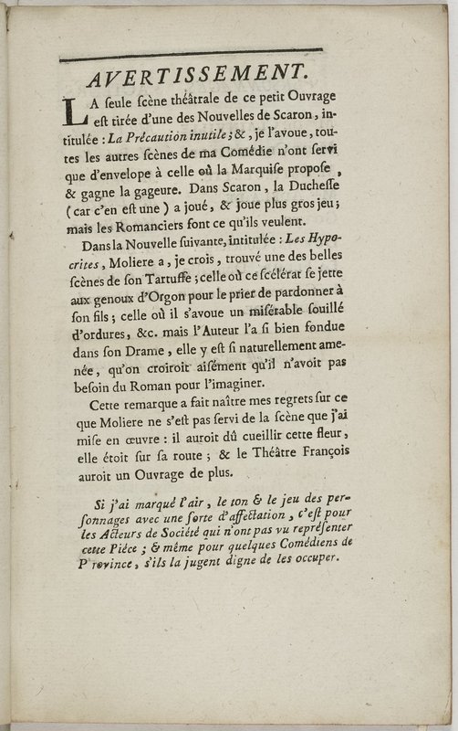 Gageure imprévue (La), comédie en prose et en un acte… par M. Sedaine. [Paris, les Comédiens français, 27 mai 1768]