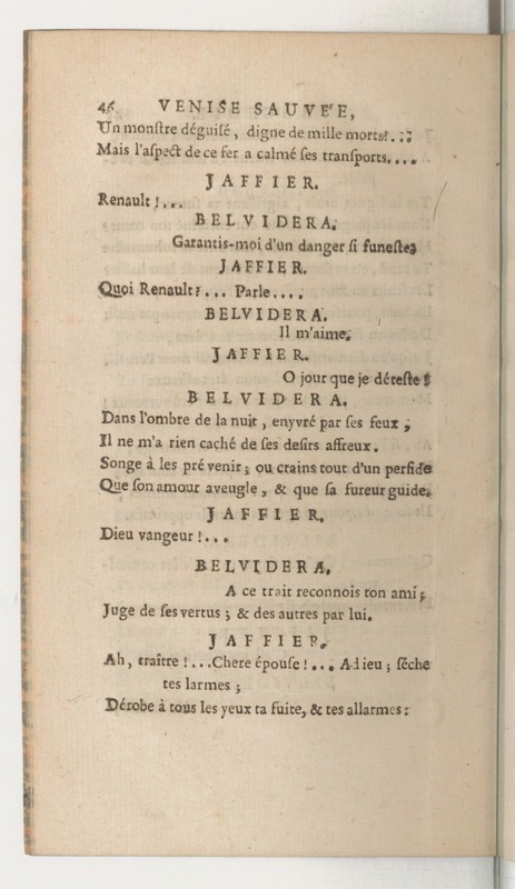 Venise sauvée, tragedie. Représentée par les Comédiens françois, le 5 décembre 1746… [Seconde édition]