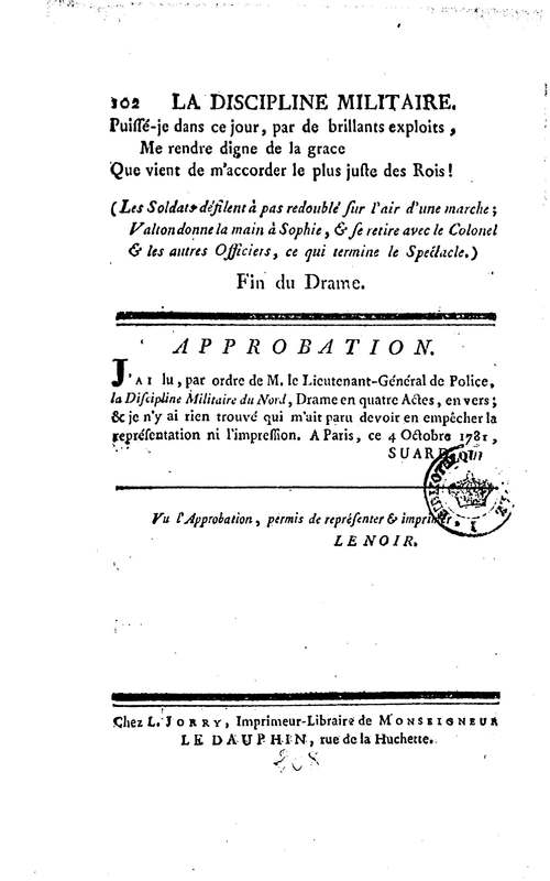 Discipline militaire du Nord (La), drame en quatre actes, en vers libres Discipline militaire du Nord (La), drame en quatre actes, en vers libres