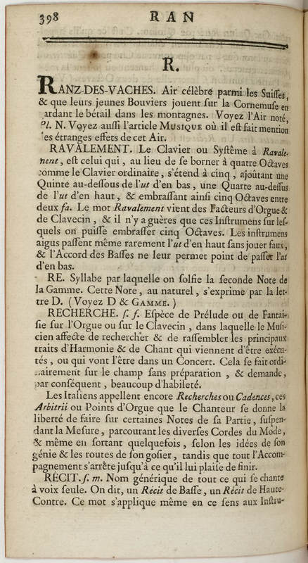 Dictionnaire de musique par Jean-Jacques Rousseau Dictionnaire de musique par Jean-Jacques Rousseau
