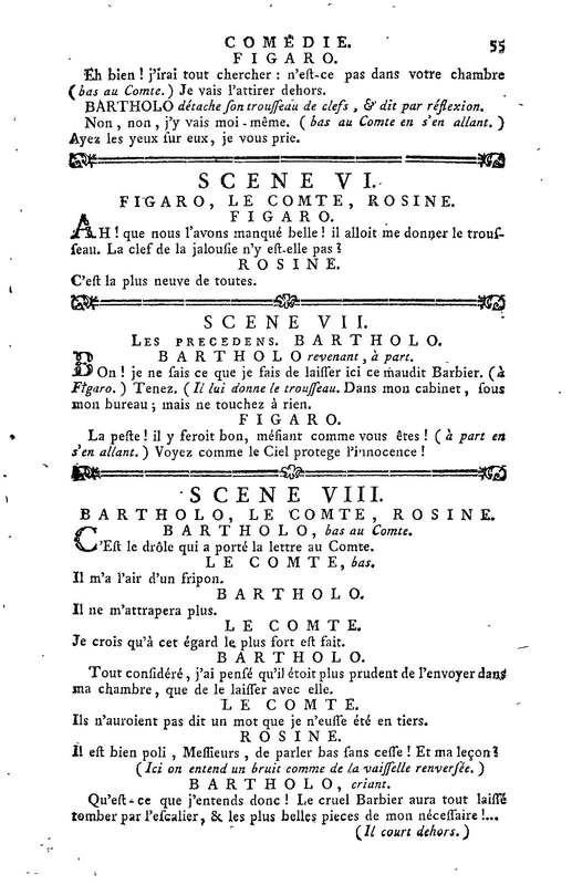 Barbier de Séville, ou la Précaution inutile (Le), comédie en quatre actes, par M. de Beaumarchais, représentée sur le théâtre de la Comédie Française le 23 février 1775 (avec une Lettre modérée sur la chute et la critique du Barbier de Séville)