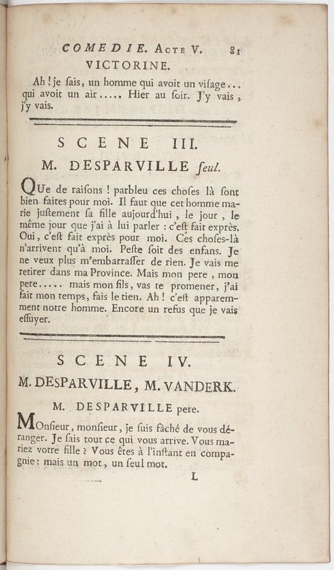 Philosophe sans le savoir (Le), comédie en prose et en cinq actes… par M. Sedaine. [Paris, les Comédiens français, 2 novembre 1765]