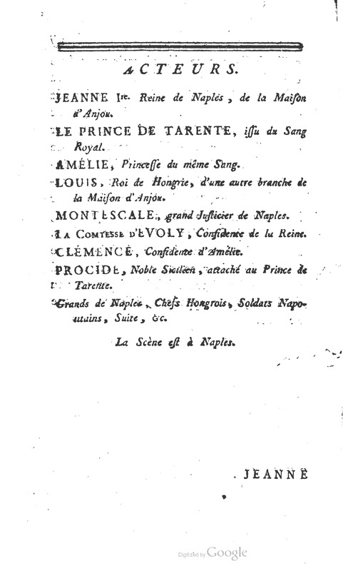 Jeanne de Naples, Tragédie en cinq actes et en vers Jeanne de Naples, Tragédie en cinq actes et en vers