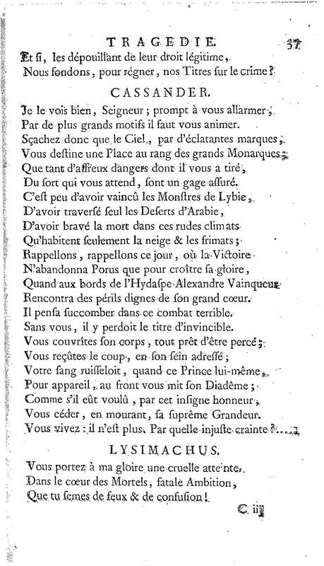 Lysimachus, tragédie par M. de Caux de Montlebert, représentée pour la première fois le 13 décembre 1737 Lysimachus, tragédie par M. de Caux de Montlebert, représentée pour la première fois le 13 décembre 1737