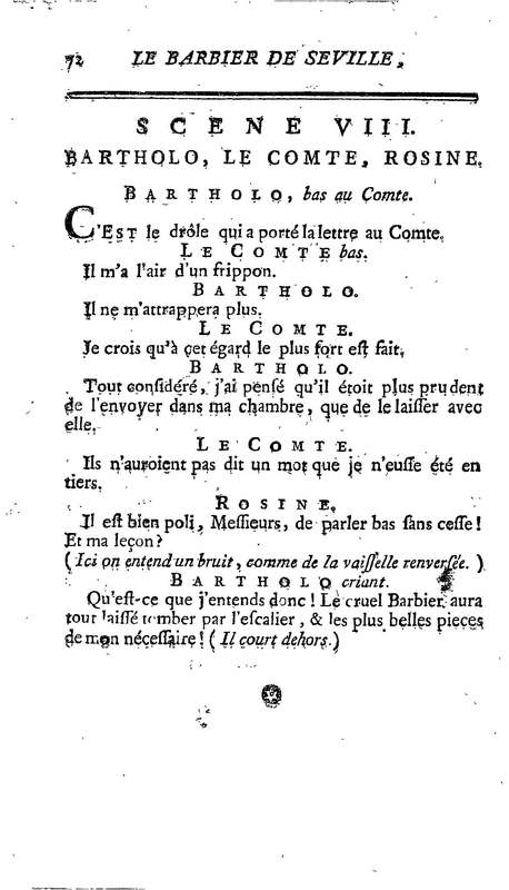 Barbier de Séville, ou la Précaution inutile (Le ), comédie en quatre actes, par M. de Beaumarchais, représentée sur le théâtre de la Comédie Française le 23 février 1775 (avec une Lettre modérée sur la chute et la critique du Barbier de Séville) Barbier de Séville, ou la Précaution inutile (Le ), comédie en quatre actes, par M. de Beaumarchais, représentée sur le théâtre de la Comédie Française le 23 février 1775 (avec une Lettre modérée sur la chute et la critique du Barbier de Séville)