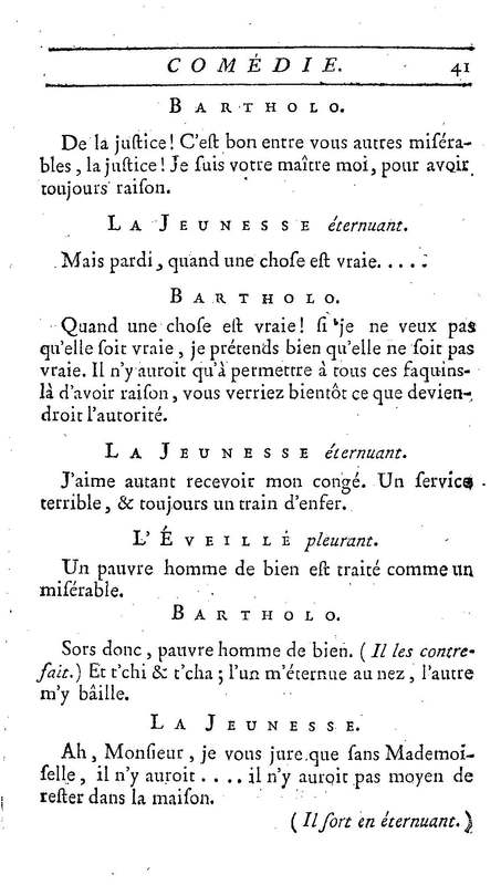 Barbier de Séville, ou la Précaution inutile (Le), comédie en quatre actes, par M. de Beaumarchais, représentée sur le théâtre de la Comédie Française le 23 février 1775 (avec une Lettre modérée sur la chute et la critique du Barbier de Séville)