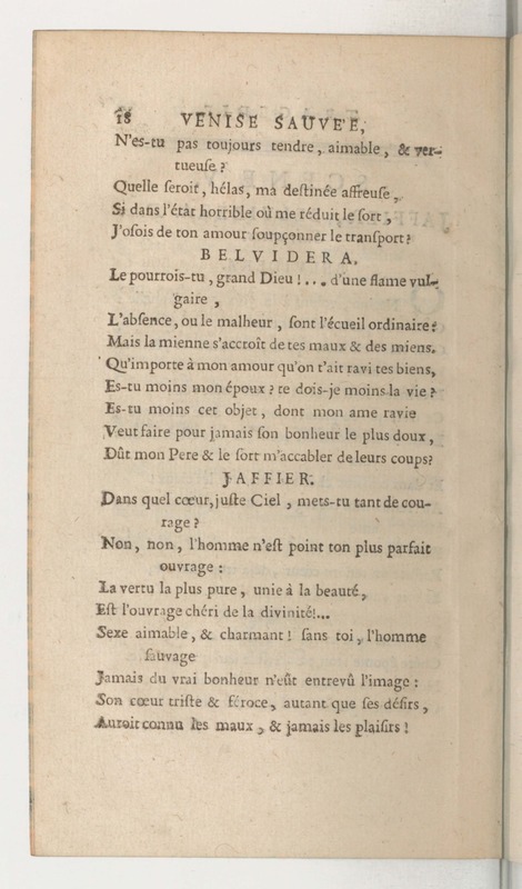 Venise sauvée, tragedie. Représentée par les Comédiens françois, le 5 décembre 1746… [Seconde édition]
