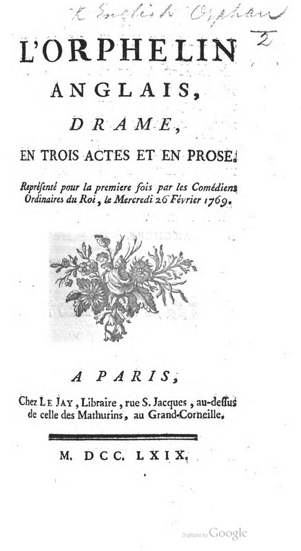 Orphelin anglais (L’), drame en trois actes et en prose Orphelin anglais (L’), drame en trois actes et en prose