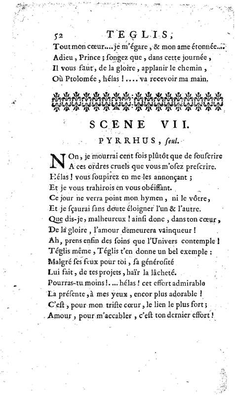 Téglis, tragédie représentée pour la première fois par les Comédiens ordinaires du Roi, le 19 septembre 1735 Téglis, tragédie représentée pour la première fois par les Comédiens ordinaires du Roi, le 19 septembre 1735