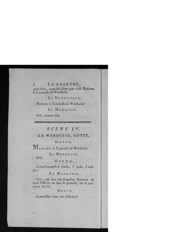 Gageure imprévue (La), comédie en prose et en un acte