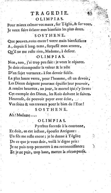 Téglis, tragédie représentée pour la première fois par les Comédiens ordinaires du Roi, le 19 septembre 1735