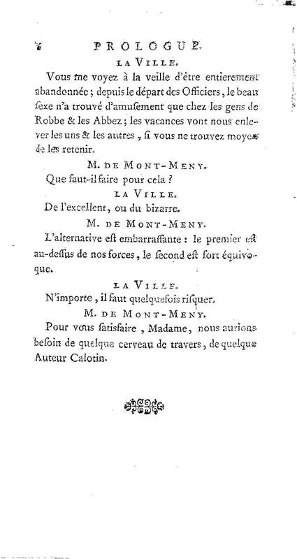 Acteurs déplacés ou l'Amant comedien (Les). Comedie en un acte. Avec un prologue & un divertissement. Représentée pour la premiere fois par les Comédiens ordinaires du Roi, le 14 octobre 1735…
