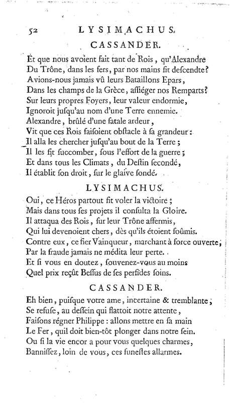 Lysimachus, tragédie par M. de Caux de Montlebert, représentée pour la première fois le 13 décembre 1737 Lysimachus, tragédie par M. de Caux de Montlebert, représentée pour la première fois le 13 décembre 1737