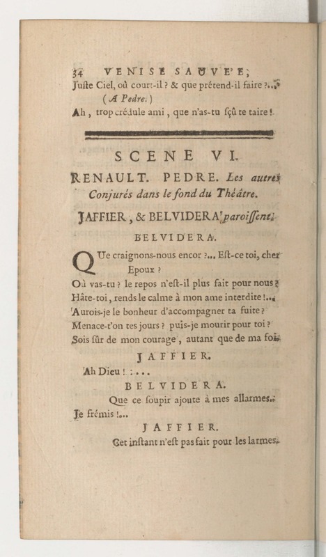 Venise sauvée, tragedie. Représentée par les Comédiens françois, le 5 décembre 1746… [Seconde édition]