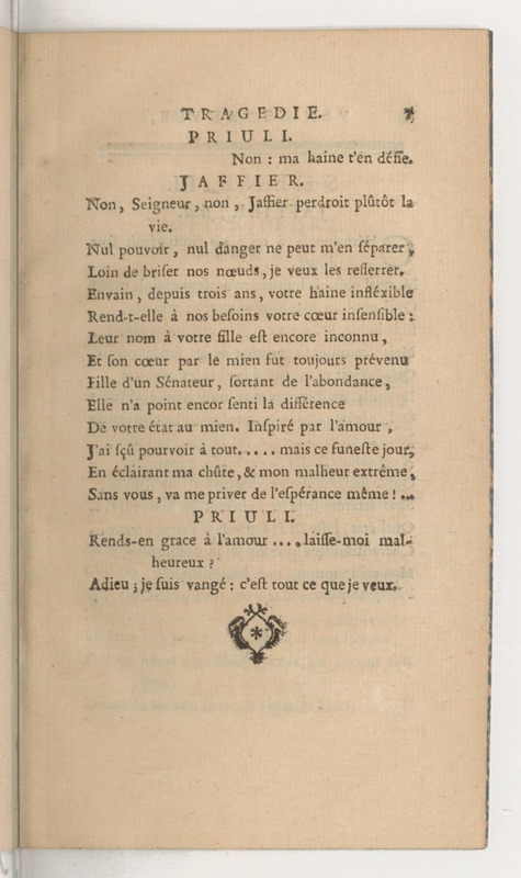Venise sauvée, tragedie. Représentée par les Comédiens françois, le 5 décembre 1746… [Seconde édition]