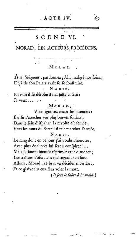 Nadir, ou Thamas-Kouli-Kan : tragédie, par M. D. B. Représentée pour la première fois, sur le Théâtre de la Nation, le 31 août 1780