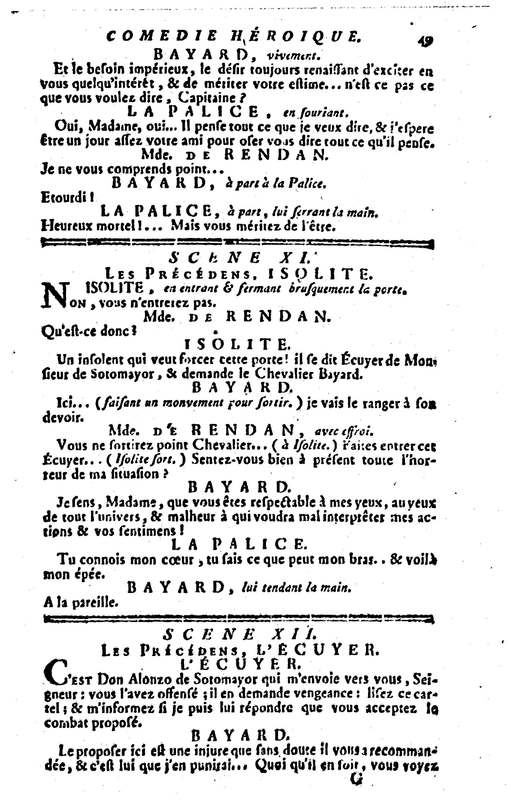 Chevalier sans peur et sans reproche, ou les Amours de Bayard (Le), comédie héroïque en quatre actes et en prose représentée à Paris, par les Comédiens français devant Leurs Majestés Chevalier sans peur et sans reproche, ou les Amours de Bayard (Le), comédie héroïque en quatre actes et en prose représentée à Paris, par les Comédiens français devant Leurs Majestés