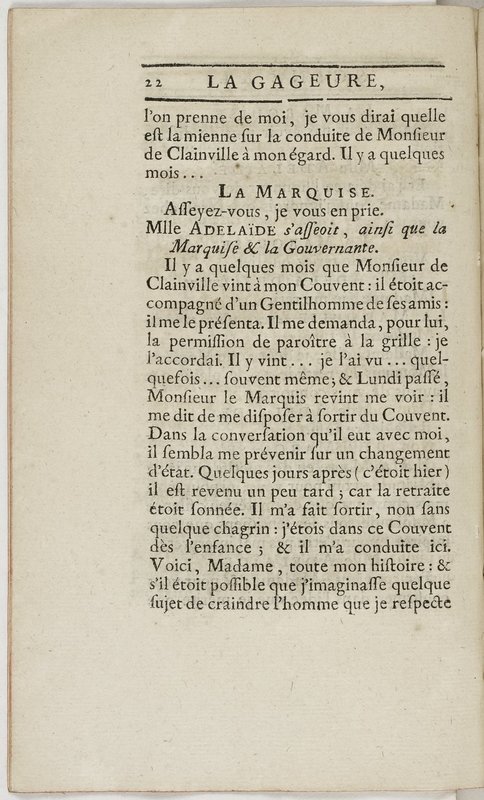 Gageure imprévue (La), comédie en prose et en un acte… par M. Sedaine. [Paris, les Comédiens français, 27 mai 1768]
