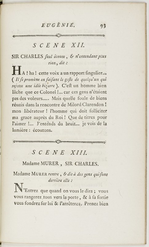 Eugénie, drame en cinq actes en prose, enrichi de figures en taille-douce ; avec un Essai sur le drame sérieux Eugénie, drame en cinq actes en prose, enrichi de figures en taille-douce ; avec un Essai sur le drame sérieux
