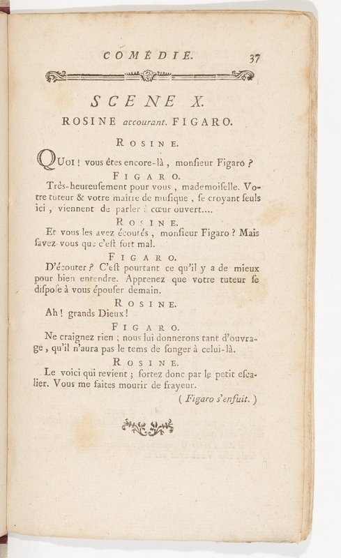 Barbier de Séville, ou la Précaution inutile (Le), comédie en quatre actes, par M. de Beaumarchais, représentée sur le théâtre de la Comédie Française le 23 février 1775 (avec une Lettre modérée sur la chute et la critique du Barbier de Séville)