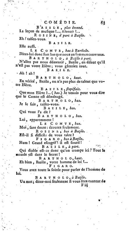 Barbier de Séville, ou la Précaution inutile (Le), comédie en quatre actes, par M. de Beaumarchais, représentée sur le théâtre de la Comédie Française le 23 février 1775 (avec une Lettre modérée sur la chute et la critique du Barbier de Séville)