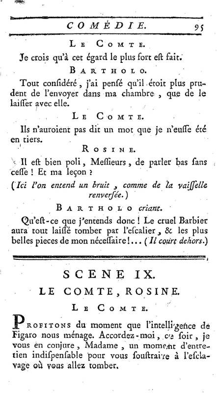 Barbier de Séville, ou la Précaution inutile (Le), comédie en quatre actes, par M. de Beaumarchais, représentée sur le théâtre de la Comédie Française le 23 février 1775 (avec une Lettre modérée sur la chute et la critique du Barbier de Séville)