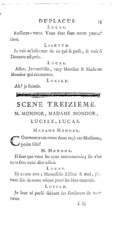 Acteurs déplacés ou l'Amant comedien (Les). Comedie en un acte. Avec un prologue & un divertissement. Représentée pour la premiere fois par les Comédiens ordinaires du Roi, le 14 octobre 1735…