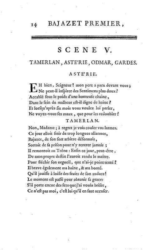 Bajazet premier, tragédie par M. le chevalier de P***