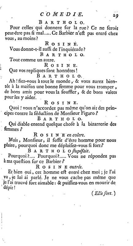 Barbier de Séville, ou la Précaution inutile (Le ), comédie en quatre actes, par M. de Beaumarchais, représentée sur le théâtre de la Comédie Française le 23 février 1775 (avec une Lettre modérée sur la chute et la critique du Barbier de Séville) Barbier de Séville, ou la Précaution inutile (Le ), comédie en quatre actes, par M. de Beaumarchais, représentée sur le théâtre de la Comédie Française le 23 février 1775 (avec une Lettre modérée sur la chute et la critique du Barbier de Séville)
