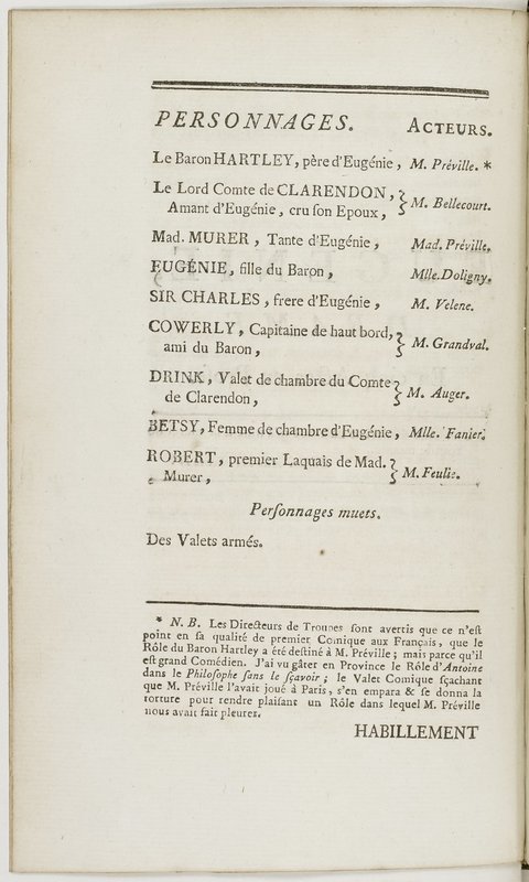 Eugénie, drame en cinq actes en prose, enrichi de figures en taille-douce ; avec un Essai sur le drame sérieux Eugénie, drame en cinq actes en prose, enrichi de figures en taille-douce ; avec un Essai sur le drame sérieux