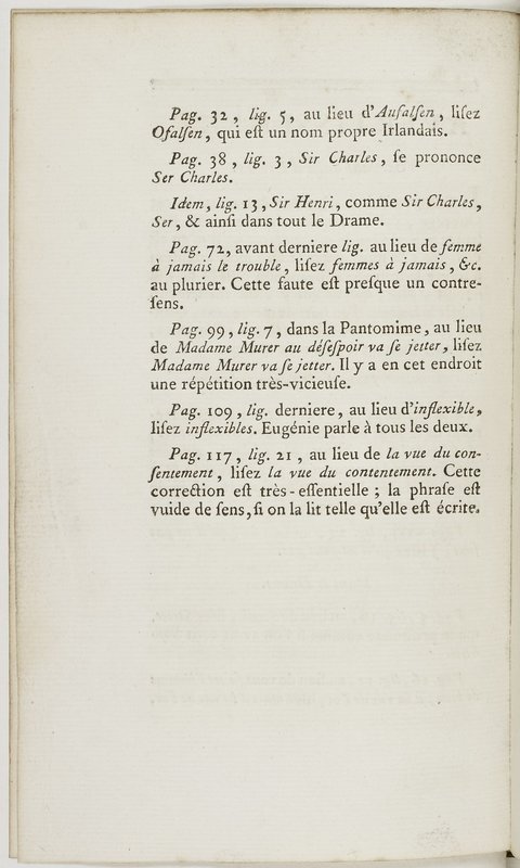 Eugénie, drame en cinq actes en prose, enrichi de figures en taille-douce ; avec un Essai sur le drame sérieux Eugénie, drame en cinq actes en prose, enrichi de figures en taille-douce ; avec un Essai sur le drame sérieux