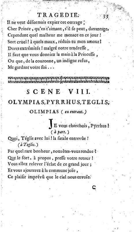 Téglis, tragédie représentée pour la première fois par les Comédiens ordinaires du Roi, le 19 septembre 1735