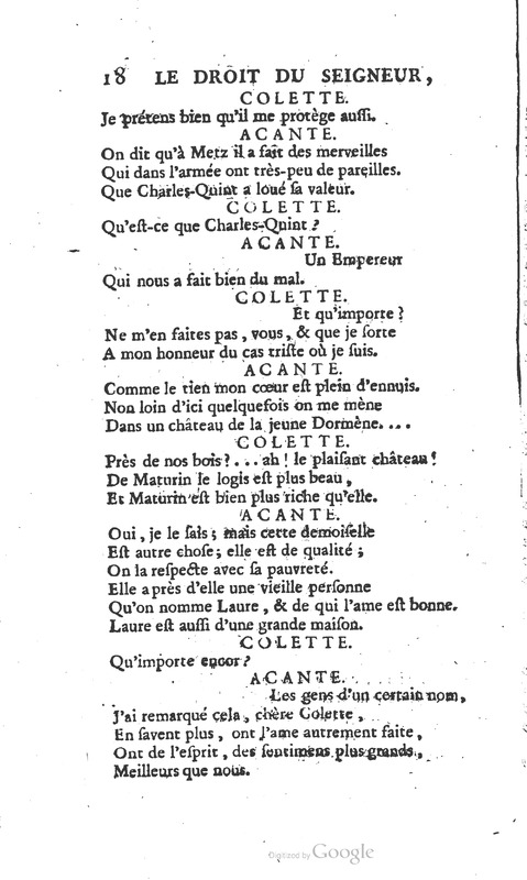 Droit du seigneur (Le), Comédie en cinq actes