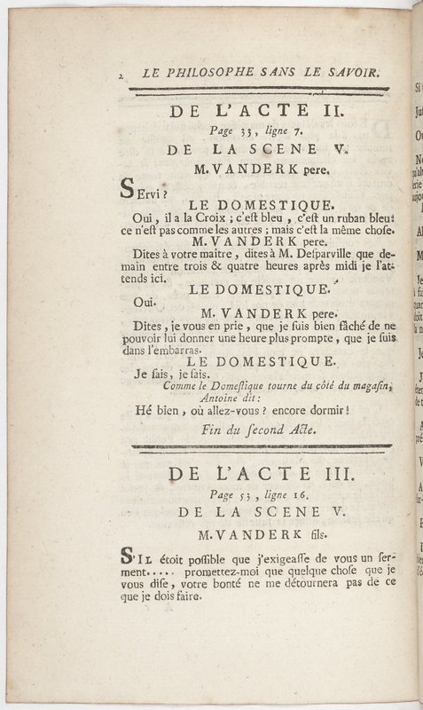Philosophe sans le savoir (Le), comédie en prose et en cinq actes… par M. Sedaine. [Paris, les Comédiens français, 2 novembre 1765]