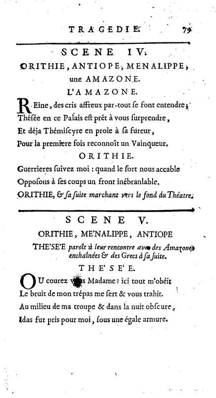 Amazones (Les), tragédie en cinq actes, par madame du Boccage, représentée par les Comédiens ordinaires du Roy, aux mois de juillet et d'août 1749