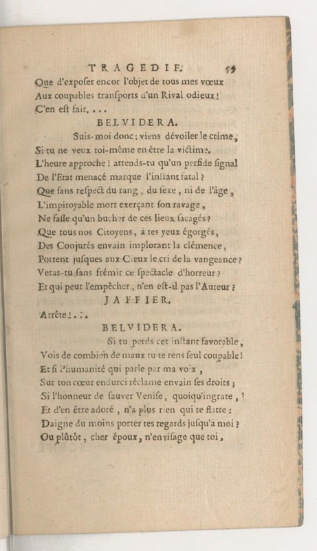 Venise sauvée, tragedie. Représentée par les Comédiens françois, le 5 décembre 1746… [Seconde édition]