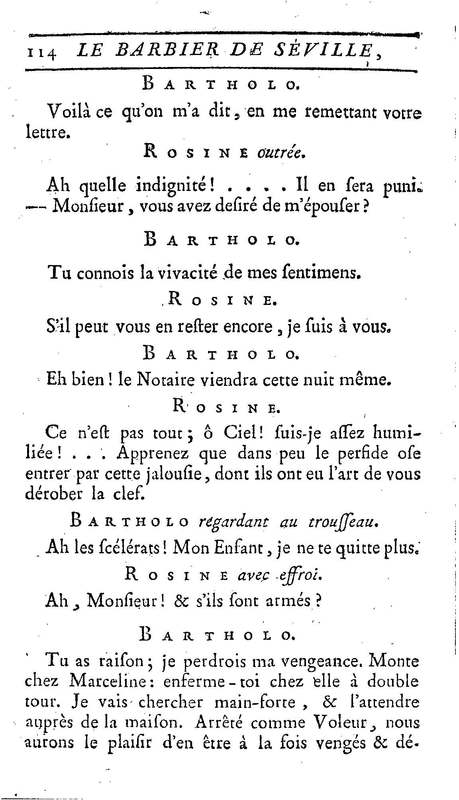 Barbier de Séville, ou la Précaution inutile (Le), comédie en quatre actes, par M. de Beaumarchais, représentée sur le théâtre de la Comédie Française le 23 février 1775 (avec une Lettre modérée sur la chute et la critique du Barbier de Séville)