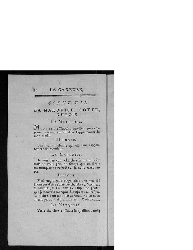 Gageure imprévue (La), comédie en prose et en un acte Gageure imprévue (La), comédie en prose et en un acte