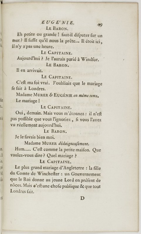 Eugénie, drame en cinq actes en prose, enrichi de figures en taille-douce ; avec un Essai sur le drame sérieux Eugénie, drame en cinq actes en prose, enrichi de figures en taille-douce ; avec un Essai sur le drame sérieux