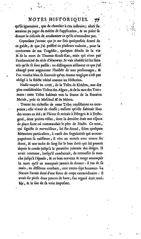 Nadir, ou Thamas-Kouli-Kan : tragédie, par M. D. B. Représentée pour la première fois, sur le Théâtre de la Nation, le 31 août 1780