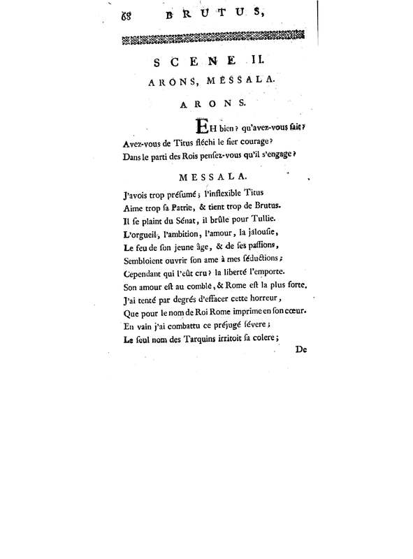 Brutus de M. de Voltaire (Le), avec un Discours sur la tragédie Brutus de M. de Voltaire (Le), avec un Discours sur la tragédie