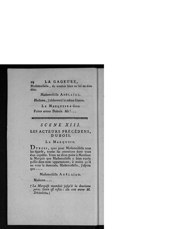 Gageure imprévue (La), comédie en prose et en un acte Gageure imprévue (La), comédie en prose et en un acte