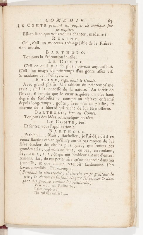 Barbier de Séville, ou la Précaution inutile (Le), comédie en quatre actes, par M. de Beaumarchais, représentée sur le théâtre de la Comédie Française le 23 février 1775 (avec une Lettre modérée sur la chute et la critique du Barbier de Séville)
