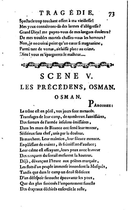 Mustapha et Zéangir, tragédie en cinq actes et en vers, représentée sur le théâtre de Fontainebleau, devant Leurs Majestés, le 1er novembre 1776 Mustapha et Zéangir, tragédie en cinq actes et en vers, représentée sur le théâtre de Fontainebleau, devant Leurs Majestés, le 1er novembre 1776