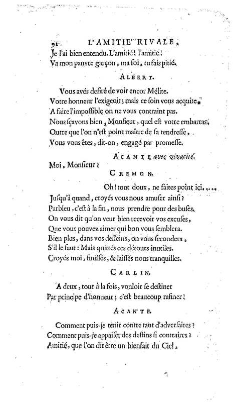 Amitié rivale (L'), comédie en vers et en cinq actes, par M. Fagan… Amitié rivale (L'), comédie en vers et en cinq actes, par M. Fagan…